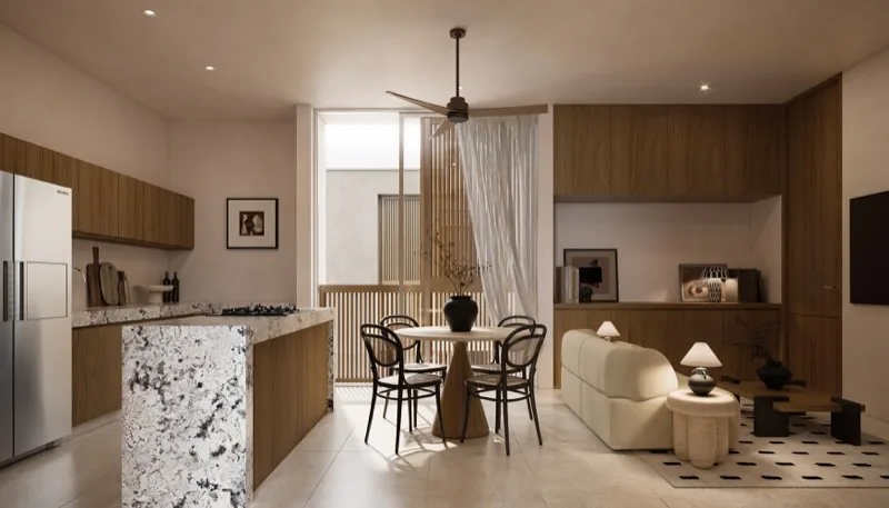 Sala-comedor del modelo Huna Plus